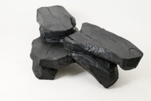 Sculptural Coffee Table, Rustic, Burnt Black Wood, Carved, Handmade, gallery view 4
