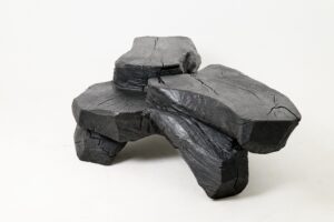 Sculptural Coffee Table, Rustic, Burnt Black Wood, Carved, Handmade, gallery view 7