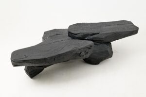 Sculptural Coffee Table, Rustic, Burnt Black Wood, Carved, Handmade, gallery view 10