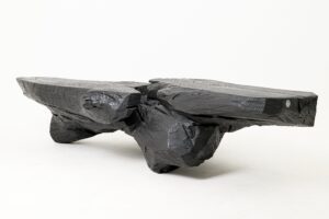 Sculptural Coffee Table, Rustic, Burnt Black Wood, Carved, Handmade, gallery view 13