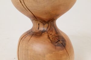 Sculptural Side Table, Stool, Solid Wood, Walnut, Contemporary Design, gallery view 2