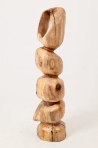 Still Stand Abstract Wood Sculpture, Chainsaw Carved, Walnut, main view