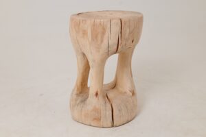 Sculptural Side Table, Stool, Solid Wood, Contemporary Design, main view