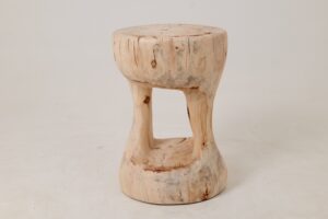 Sculptural Side Table, Stool, Solid Wood, Contemporary Design, gallery view 2