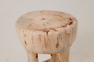 Sculptural Side Table, Stool, Solid Wood, Contemporary Design, gallery view 5