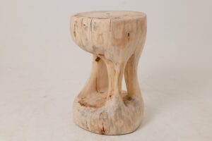 Sculptural Side Table, Stool, Solid Wood, Contemporary Design, gallery view 6