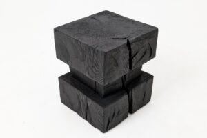 Ebonized Solid Wood Sculptural Stool / Side Table, Logniture, gallery view 2