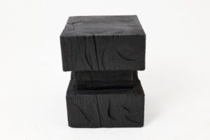 Ebonized Solid Wood Sculptural Stool / Side Table, Logniture, gallery view 5