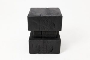 Ebonized Solid Wood Sculptural Stool / Side Table, Logniture, gallery view 7