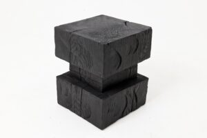 Ebonized Solid Wood Sculptural Stool / Side Table, Logniture, gallery view 8