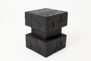 Ebonized Solid Wood Sculptural Stool / Side Table, Logniture, gallery view 9